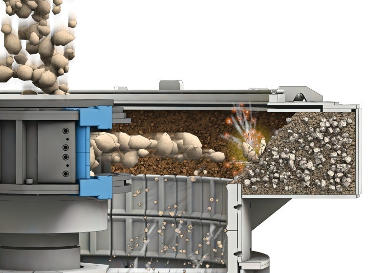 鵝卵石制砂機(jī)石打石原理效果圖 鵝卵石制砂機(jī)石打石原理效果圖