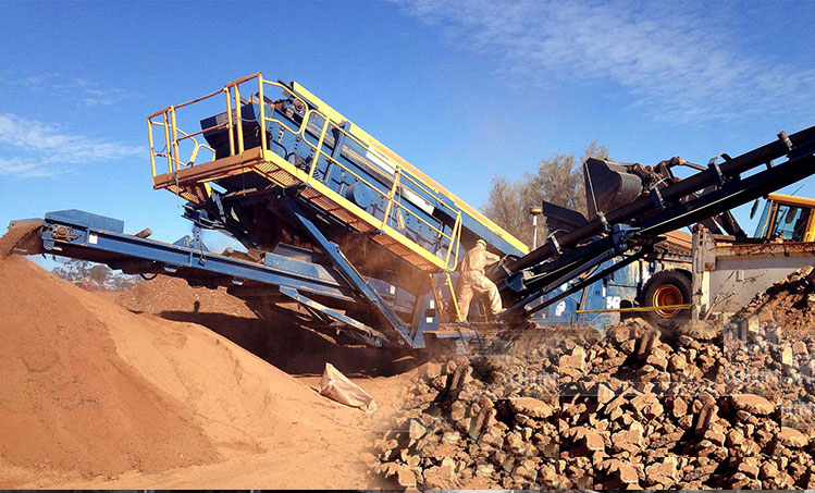 建筑垃圾移動(dòng)破碎站處理現(xiàn)場